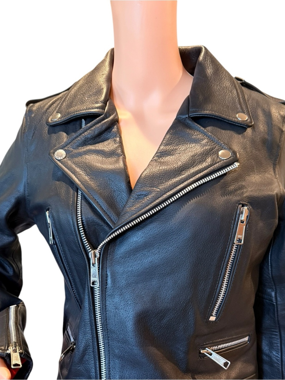Straight to Hell Jacket Black Leather Vincent Motorcycle Women's Large to XL - Picture 11 of 15